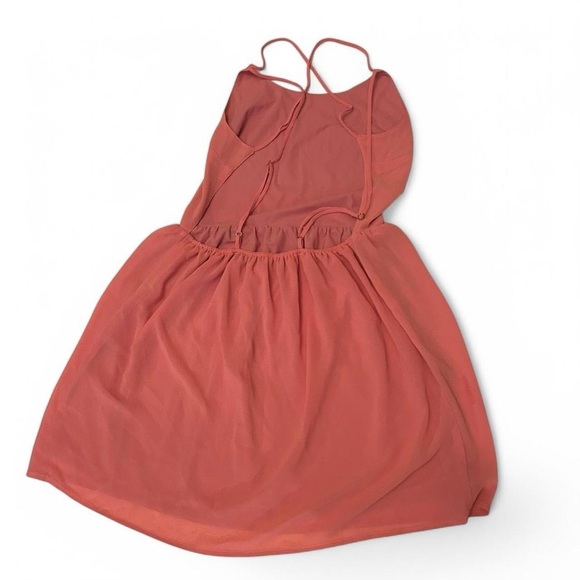 Addie Coral Pink Crisscross Backless Dress - Size Small - Picture 3 of 7